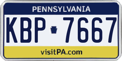 PA license plate KBP7667