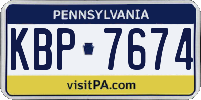 PA license plate KBP7674