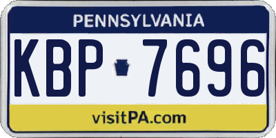 PA license plate KBP7696