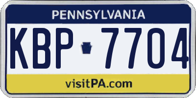 PA license plate KBP7704