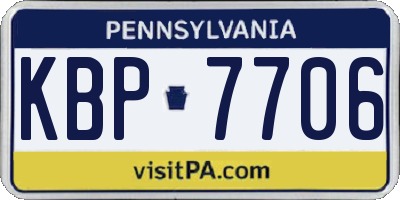 PA license plate KBP7706