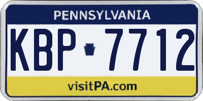 PA license plate KBP7712