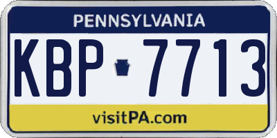 PA license plate KBP7713