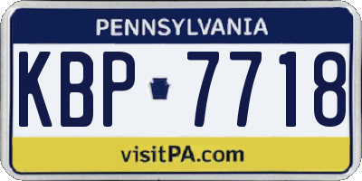PA license plate KBP7718