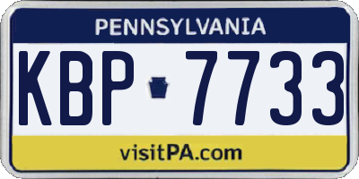 PA license plate KBP7733