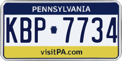 PA license plate KBP7734