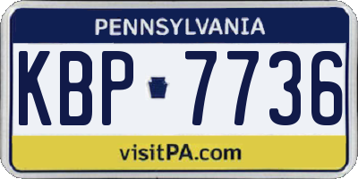 PA license plate KBP7736