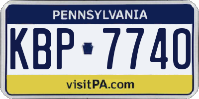 PA license plate KBP7740