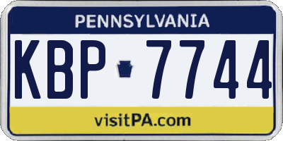 PA license plate KBP7744
