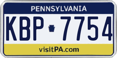 PA license plate KBP7754