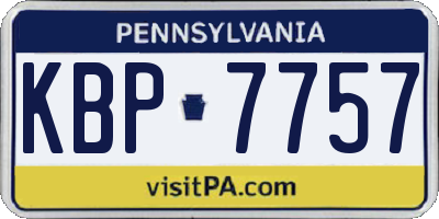 PA license plate KBP7757