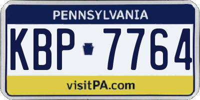 PA license plate KBP7764