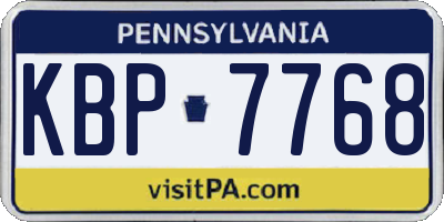 PA license plate KBP7768