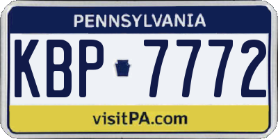 PA license plate KBP7772