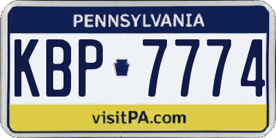 PA license plate KBP7774