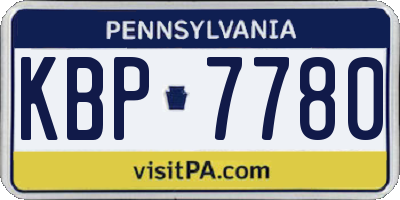 PA license plate KBP7780