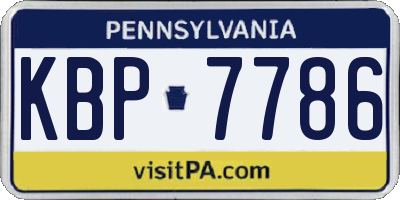 PA license plate KBP7786
