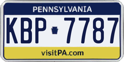 PA license plate KBP7787