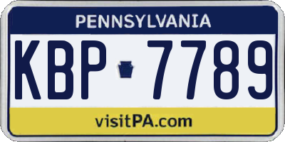 PA license plate KBP7789