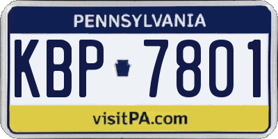 PA license plate KBP7801