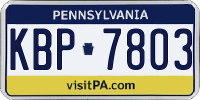 PA license plate KBP7803
