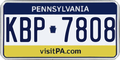 PA license plate KBP7808