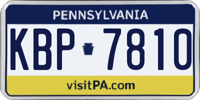 PA license plate KBP7810
