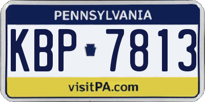 PA license plate KBP7813