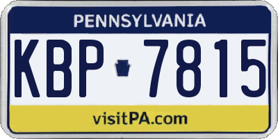 PA license plate KBP7815