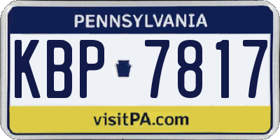 PA license plate KBP7817