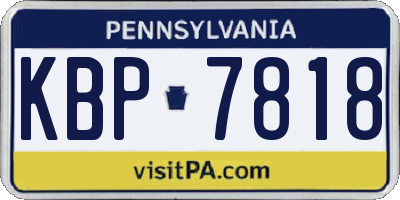 PA license plate KBP7818