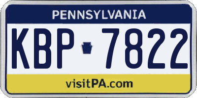 PA license plate KBP7822