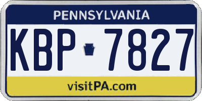 PA license plate KBP7827