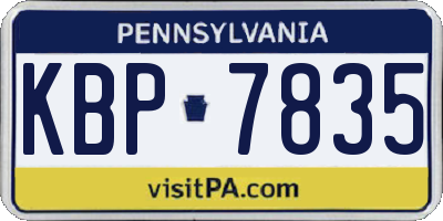 PA license plate KBP7835