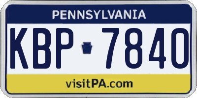 PA license plate KBP7840