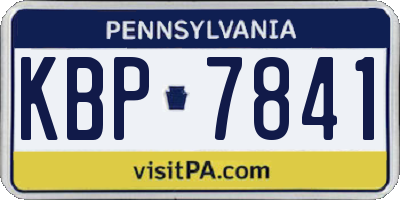 PA license plate KBP7841