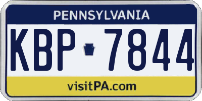 PA license plate KBP7844