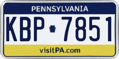 PA license plate KBP7851