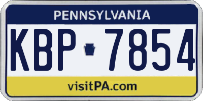 PA license plate KBP7854