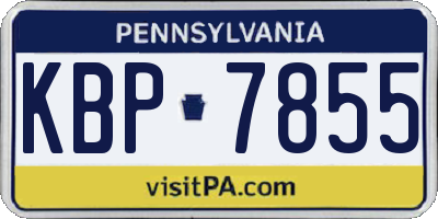 PA license plate KBP7855