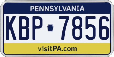 PA license plate KBP7856