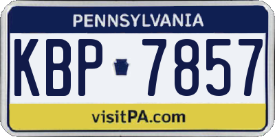 PA license plate KBP7857