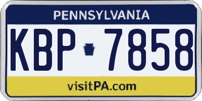 PA license plate KBP7858