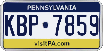 PA license plate KBP7859