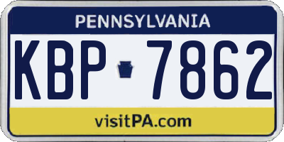 PA license plate KBP7862