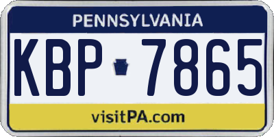 PA license plate KBP7865
