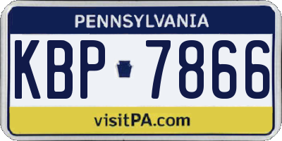 PA license plate KBP7866