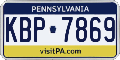 PA license plate KBP7869