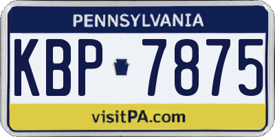 PA license plate KBP7875