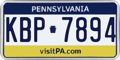 PA license plate KBP7894